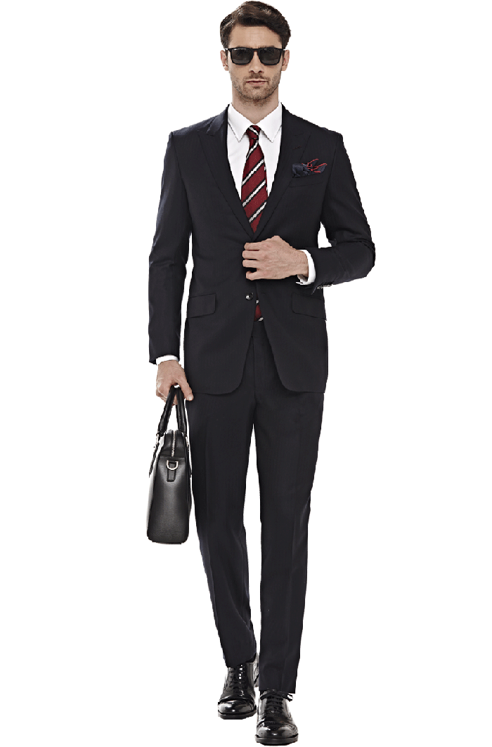 黑色暗紋西服套裝