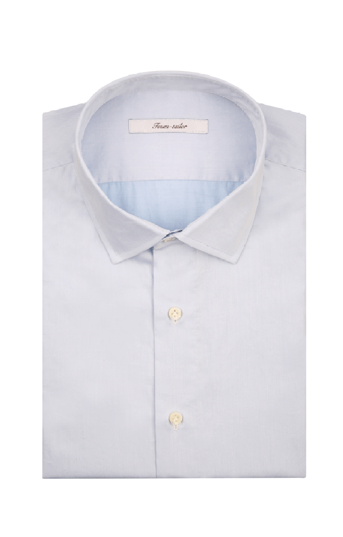 經典藍灰色手工襯衫