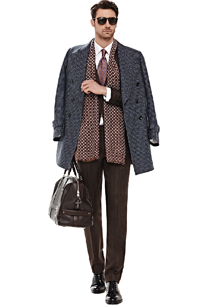 藍色復古意式大衣